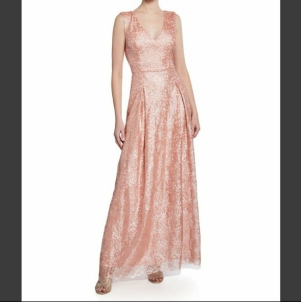 NWT Karl Lagerfeld Embroidered Glitter Sequin Gown from Neiman Marcus